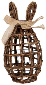 Hnedá prútená dekorácia vajíčko s uškami - 16*16*31 cm