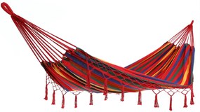 InternetovaZahrada Hojdacia sieť so strapcami 320x150 cm - červená