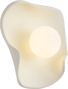 Nástenná lampa Japandi krémová s bielym sklom - Parel