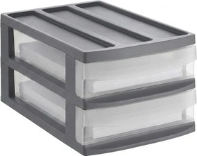 DUO M - Box s 2 zásuvkami (A4), úložný box výsuvný, antracit, Rotho SYSTEMIX