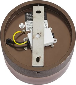 Dizajnové nástenné svietidlo tmavý bronz s jantárovým sklom IP44 - Michele