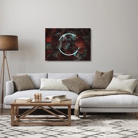 Sklenený obraz - Neónový kruh medzi palmami (70x50 cm)