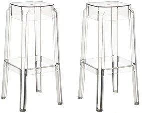 Plastová barová stolička FOX (SET 2 ks) - Transparentná