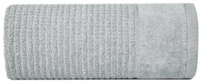 Bavlnená osuška GLORY v sivej farbe s velúrovým okrajom prešitá lesklou niťou Šírka: 50 cm | Dĺžka: 90 cm