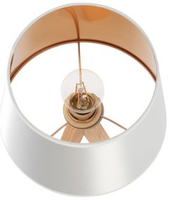 Toolight - Nočná stolová lampa E27 60W APP976-1T, biela-hnedá, OSW-06683