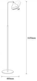 Stojacia lampa Yıldo 165 cm čierno-medená