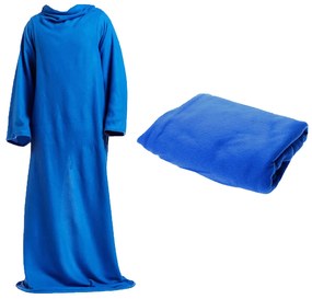 VERK Dlhá televízna deka s rukávmi - blue