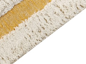 Bavlnený koberec 300 x 400 cm krémová biela a žltá PERAI Beliani