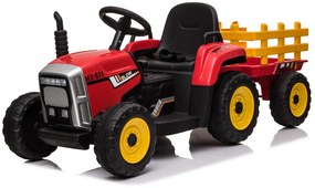 Elektrické autíčko Traktor s prívesom NV-X611 červené