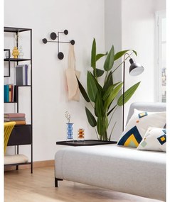 Čierny kovový nástenný vešiak Kave Home Vianela, 52 x 40 cm