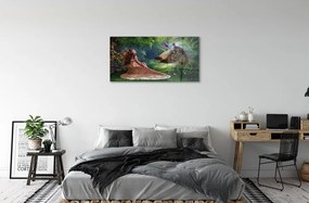 Sklenený obraz Bažant female forest 140x70 cm