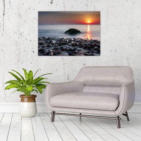 Sklenený obraz - Na pobreží (70x50 cm)