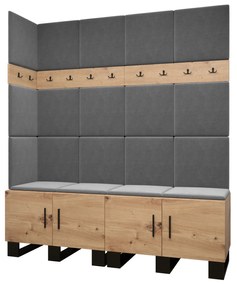 Predsieňová zostava Amanda 12 (dub artisan + tmavosivá). Vlastná spoľahlivá doprava až k Vám domov. 1085959