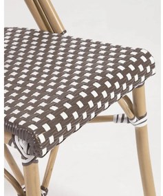 Bielo-hnedá vonkajšia stolička Kave Home Marilyn