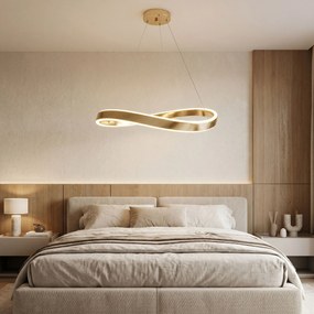 Toolight Toolight, LED závesné svietidlo, 80cm, 70W, 4000K, 5000lm SWE068-CP, zlatá lesklá, OSW-20168
