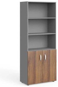 Vysoká skriňa Manager 79,9 x 42,2 x 196,5 cm, orech warmia / sivá