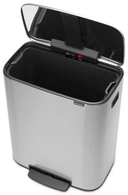 Nášľapný oceľový odpadkový kôš v matne striebornej farbe 60 l Bo – Brabantia