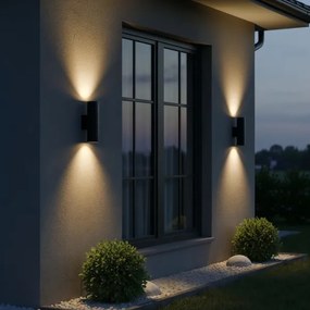 Ideal Lux - Vonkajšie nástenné svietidlo GUN 2xGU10/35W/230V IP44 antracit