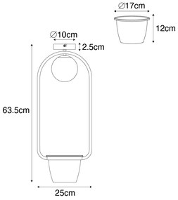 Stropné svietidlo v štýle Art Deco zlaté s bielym sklom - Isabella