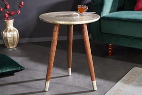 Dizajnový odkladací stolík Hadelinde 50 cm antik strieborný