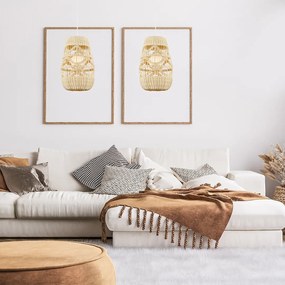 Závesné svietidlo Arona, 1x ratanové tienidlo, (fi 25cm), w