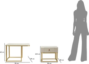 Sada 2 ks konferenčných stolíkov Beautry zlatá/mramor