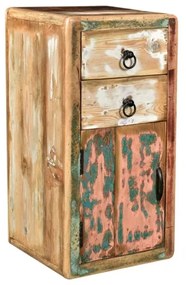 furniture-nabytek.cz - Masívna kúpeľňová spodná skrinka Calcutta z recyklovaného dreva, lakovaná, viacfarebná – 35×35×70 cm