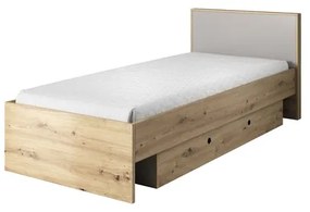 Drevená posteľ Kenny dub, sivá