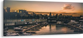 Obraz - prístavné mestečko (120x50 cm)