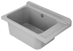 Gamma Selva, univerzálna plastová výlevka 58x38x26,7 cm + sifón, 1-komorová, šedá, GMA-KGS58-G