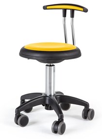Mobilná pracovná stolička STAR, V 380-480 mm, žltá