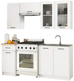 Kuchynská linka OLIVIA H720 1.8 m s vitrínou biela