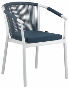 CALAIS záhradná stolička s podrúčkami blue