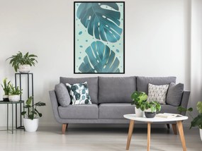 Artgeist Plagát - Dewy Leaves [Poster] Veľkosť: 30x45, Verzia: Čierny rám