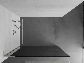 Mexen Kioto L, sprchová zástena Walk-In 110 x 200 cm, 8mm šedé sklo, brúsená oceľ profil, 800-110-103-97-40