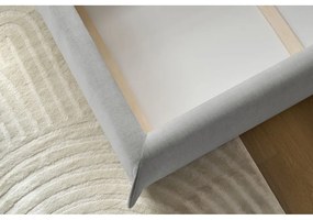 Svetlosivá čalúnená dvojlôžková posteľ s úložným priestorom s roštom 160x200 cm Clothilde – Bobochic Paris