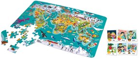 Detské puzzle – Mapa sveta 2 v 1