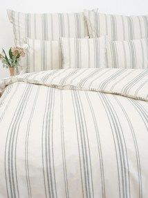 Predĺžené bavlnené obliečky Natural - Prúžky zelené