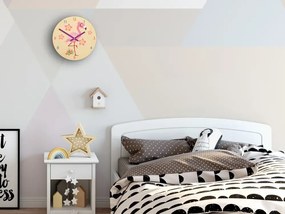 Dětské nástěnné hodiny Ami Plameňák 30 cm vícebarevné