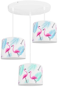 Detské závesné svietidlo Cone, 3x textilné tienidlo so vzorom (výber zo 6 farieb), (výber z 2 farieb konštrukcie), o