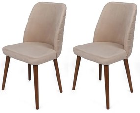 Súrpava jedálenských stoličiek Tutku Cream and Walnut, 2 ks