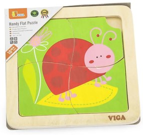 Viga drevené puzzle 4 dieliky - Beruška