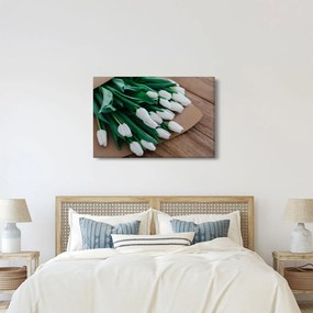 Obraz kytice bielych tulipánov (90x60 cm)