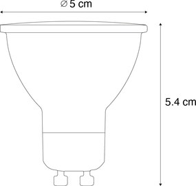 Sada 5 GU10 50mm LED žiaroviek číra 3W 200 lm 2200K