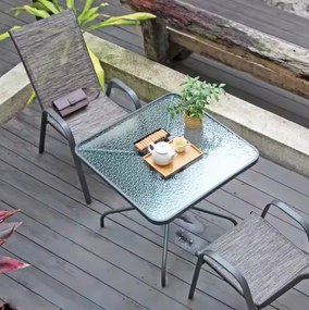 TRENDIE Záhradný stolík so sklom 60x60cm