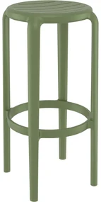 TOM BAR 75 záhradná barová stolička olive green