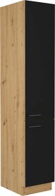 Potravinová kuchynská skrinka Meriel 40 DK 210 2F (čierna + dub artisan). Vlastná spoľahlivá doprava až k Vám domov. 1033990