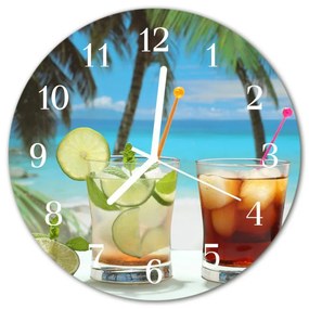 Nástenné sklenené hodiny Koktail fi 30 cm