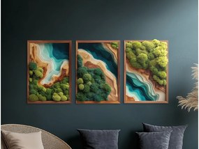 drevko |  Trojdielny machový obraz Útočisko (UV tlač)  41 x 90 cm