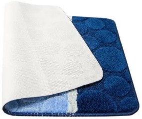 Sada kúpeľňových koberčekov SIENA modrá, pruhy / bodky